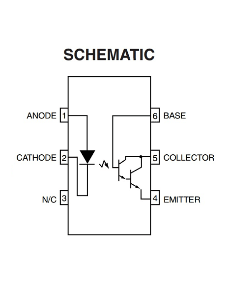 Optoacoplador Fotodarlington  Encapsulado DIP 4N33