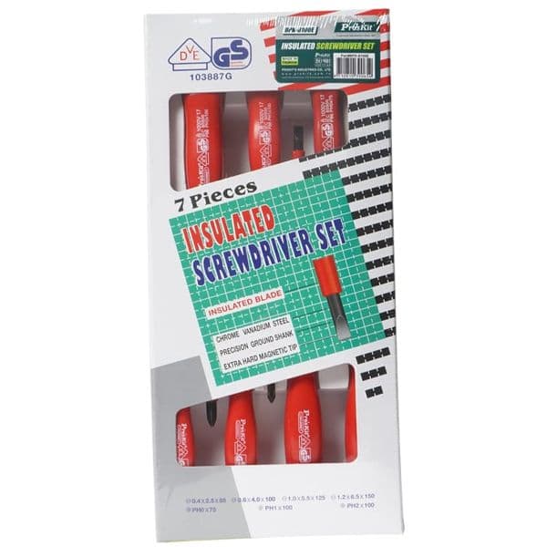 Kit De 7 Destornilladores Aislados 1000V Proskit 8PK-8100E