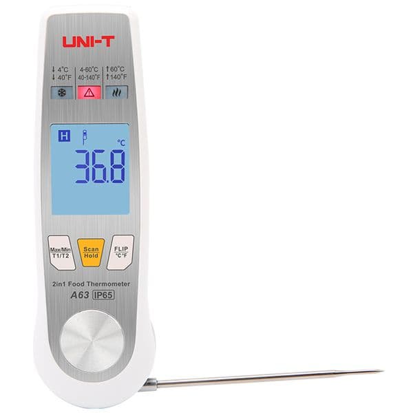 Termómetro para alimentos de contacto y Infrarrojo 2 en 1 Unit A63