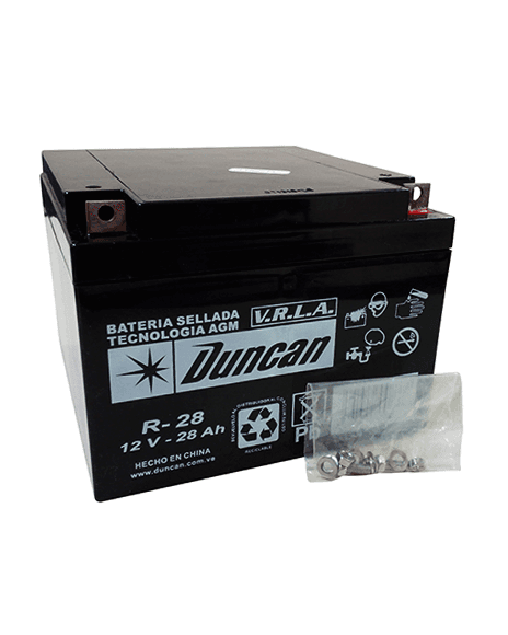 Batería Sellada 12 Vdc 28Ah Duncan DN28-12