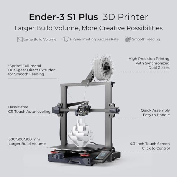 ENDER3-S1PLUS Impresora 3D extrusor de doble engranaje