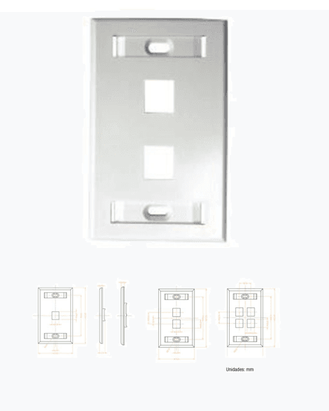 Faceplate De 2 Puertos RJ45 VCP FP2VCP