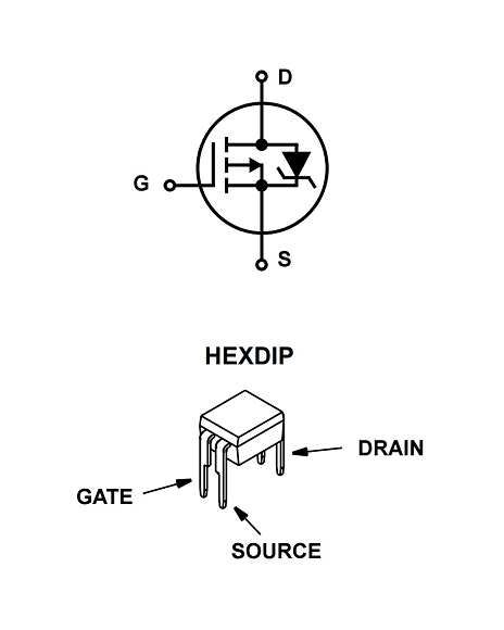 Mosfet Canal P De 1000V 1A 600mΩ Encapsulado HVMDIP IRFD9120