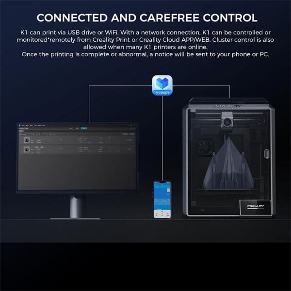 K1 Impresora 3D Velocidad de impresión 600 mm/s