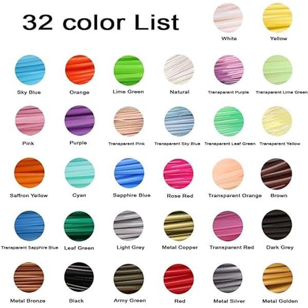 Kit de Filamentos PLA de 32 Colores para lápiz 3D KF3D-32