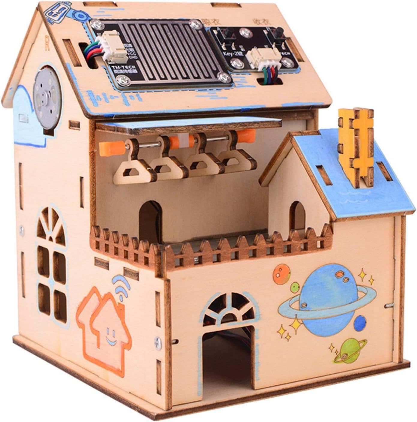 Proyecto Stem Con Gancho De Ropa Y Sensor De Lluvia Para Activación Automática KIT-CASA