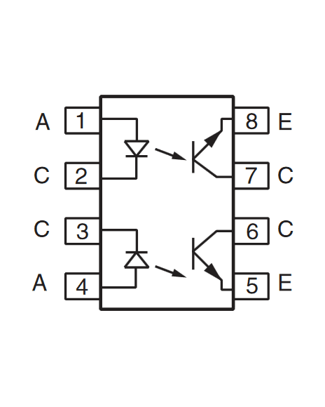 Optoacoplador De Dos Canales Encapsulado DIP MCT-6