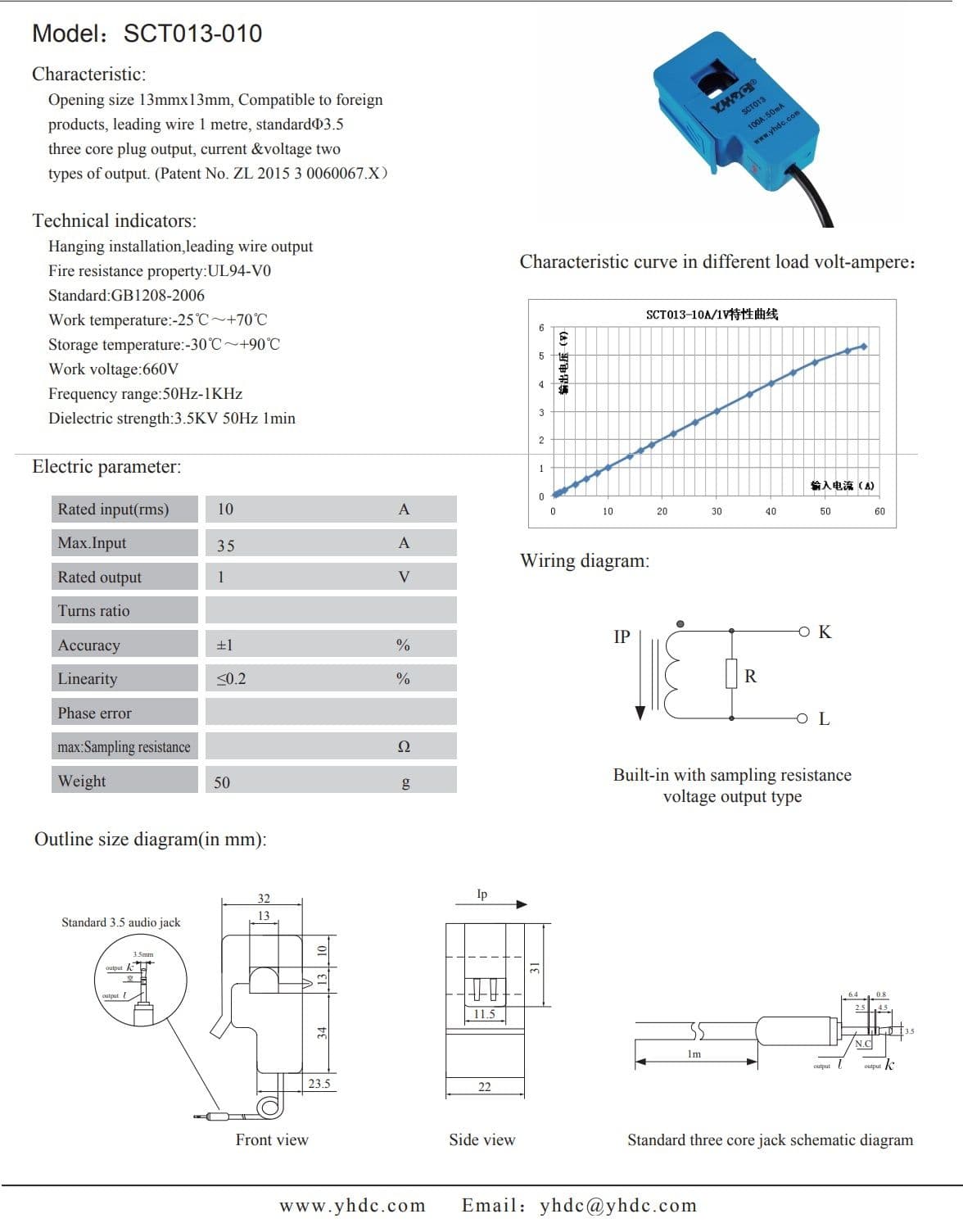 Compel | Sensor De Corriente 10A SCT013-010