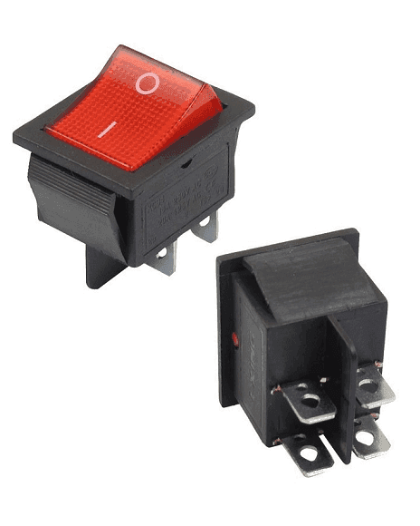 Compel | Suiche Balancin Rojo 4 Pines On Off 15A 125Vac SR721